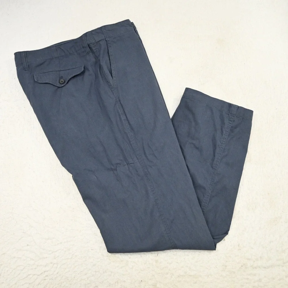 Banana Republic Chino Pants Mens 36x32 Blue Linen Blend Straight Leg
